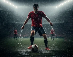 Campeonato de fútbol 8 en Bogotá bajo la lluvia