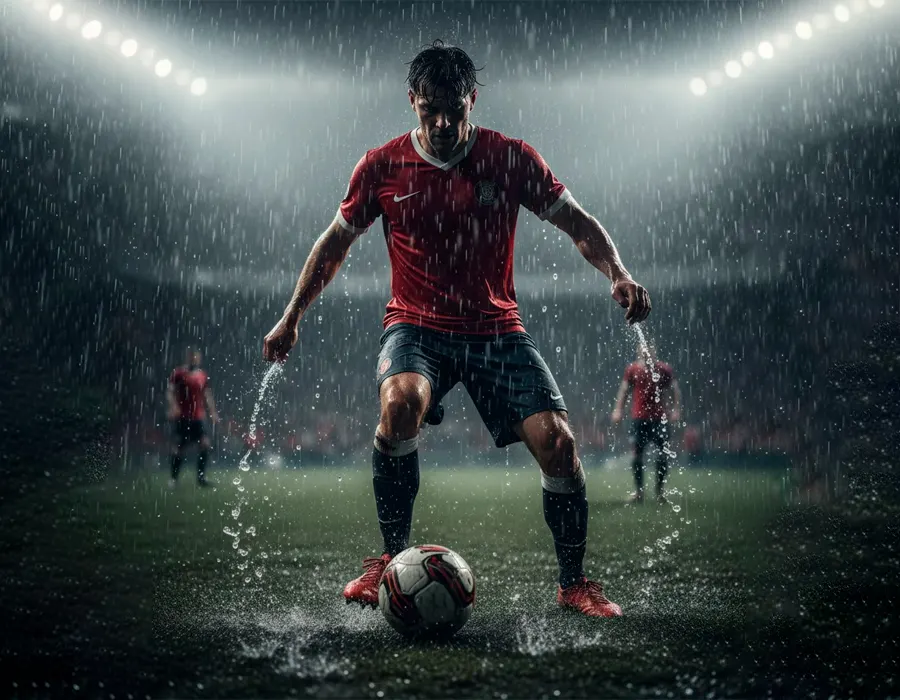 Campeonato de fútbol 8 en Bogotá bajo la lluvia